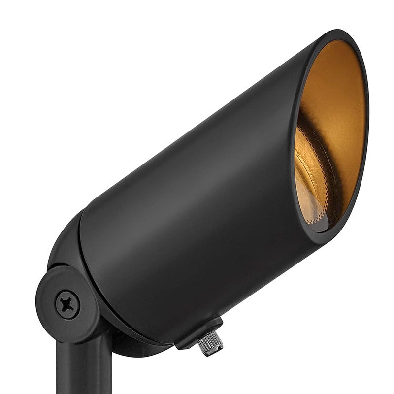 Hinkley Landscape Lighting 1536SK Accent Spot Light - Aluminum, MR16 LED Bulb Required, Safe for Wet Conditions, Wiring Kit and Ground Spike Included - Satin Black Finish with Clear Lens - Image 1